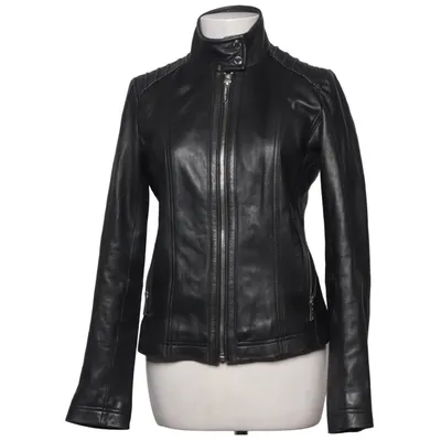 Leren jack (Zwart) van Michael Kors Katoen, Leer, Polyester