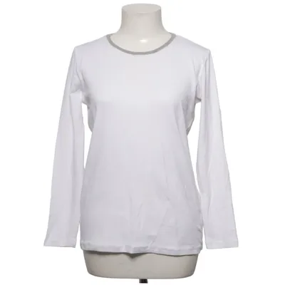 Lange mouwen shirt (Wit, Grijs) van Fabiana Filippi Katoen, Elastaan, Merinowol