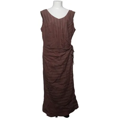 Robe portefeuille (Marron, Blanc) de May Lin, Polyester