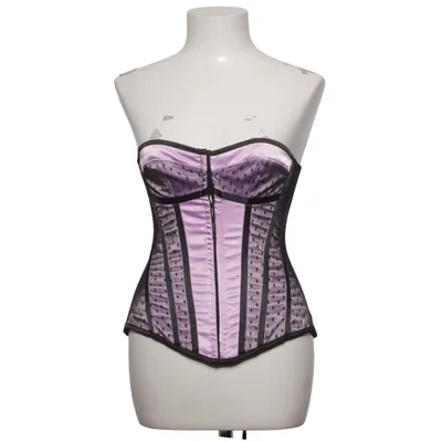 Corset (Violet, Noir) de Ann Summers Coton, Élasthane, Polyamide, Polyester