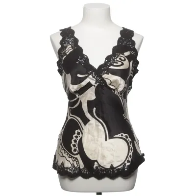 Wickeltop (Schwarz, Weiß) von Oasis Polyester, Seide