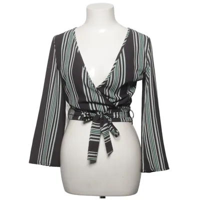 Slå-om bluse (Sort, Hvid, Grøn) fra Miss Cix Elastan, Polyester