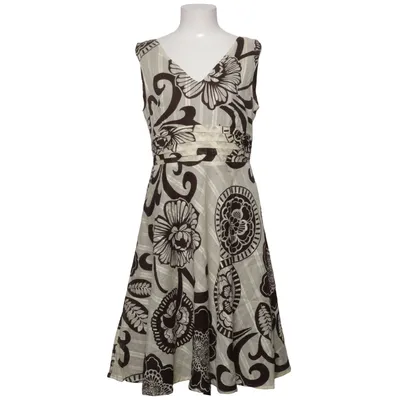 Jurk (Beige, Bruin, Wit) van Robbie Bee Katoen, Polyester