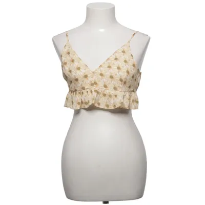 Crop top (White, Brown) from The Fashion Fraction x NA-KD Polyester