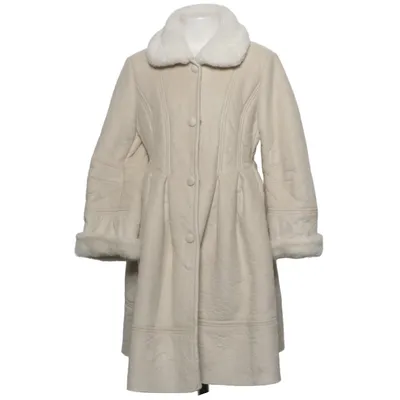 Shearling jacket (Beige, White) from Monnalisa Acrylic, Polyester