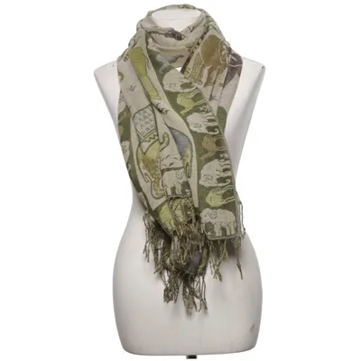 Halsduk (Grön, Flerfärgad) från Pashmina Kashmir