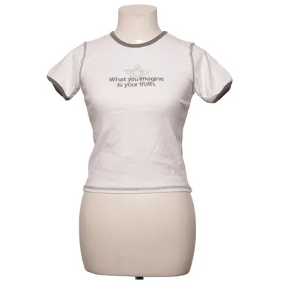 T-shirt (Wit) van Pacific Republic Pull & Bear Katoen, Elastaan
