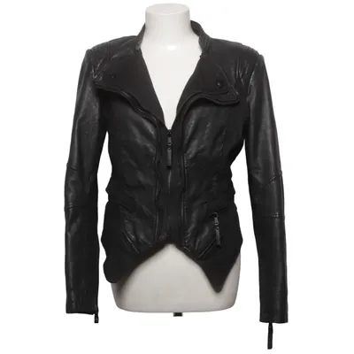 Veste de motard (Noir) de Be Edgy Coton, Élasthane, Cuir