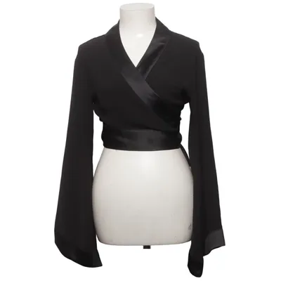 Blouse portefeuille (Noir) de Collectif Vintage Polyester