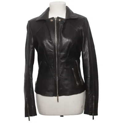Leren jack (Zwart) van Studio Ar Leer, Polyester