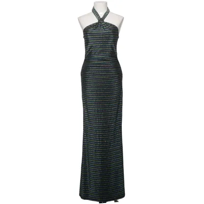 Neckholderkleid (Blau, Grün, Silber) von Adoore Elasthan, Metallfaser, Polyamid
