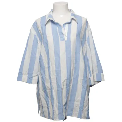 Top (Blue, White) from Ulla Popken Cotton, Linen