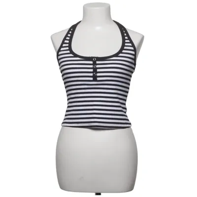 Halternecktopp (Svart, Vit) från Frankies Bikinis Bomull, Elastan