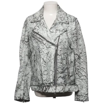 Veste de motard (Noir, Blanc) de Nyden Cuir, Viscose