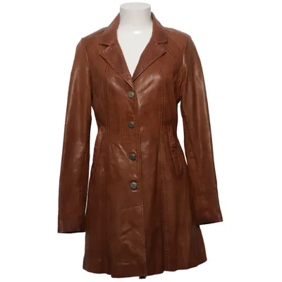 Veste longue en cuir (Marron) de Jofama Cuir, Polyester