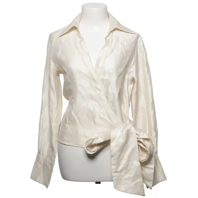 Slå-om bluse (Beige) fra Ghospell Polyamid, Polyester, Viscose