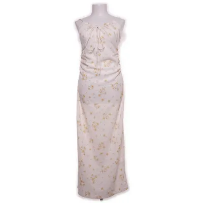 Robe longue (Blanc, Jaune, Multicolore) de Pull & Bear Élasthane, Polyester