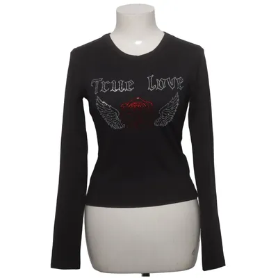 T-shirt à manches longues (Noir) de Charlotte Russe Élasthane, Polyester