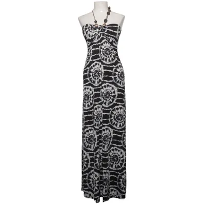 Maxikjole (Sort, Hvid) fra Stella Morgan Elastan, Polyester