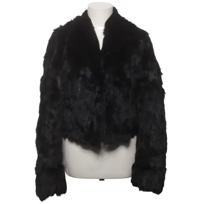 Veste en fourrure (Noir) de Sasch Viscose, Fourrure de lapin