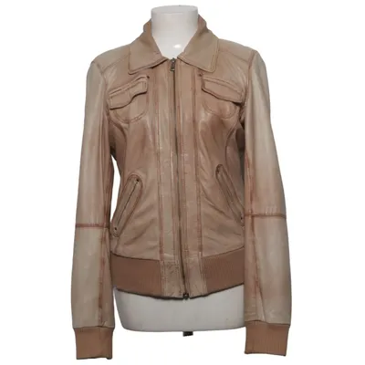 Läderjacka (Beige, Brun) från Lindgrøn Copenhagen Skinn, Polyester