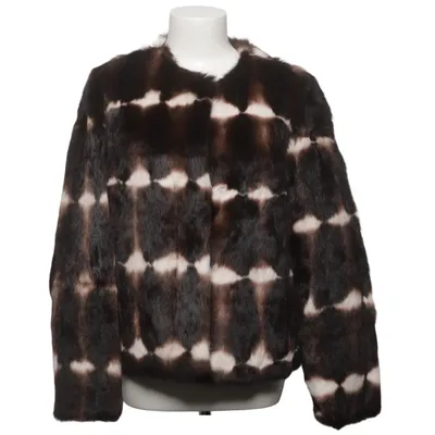 Pelsjakke (Brun, Hvid) fra Maclauren Polyester, Kaninpels