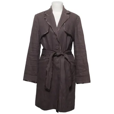 Trenchcoat (Bruin) van Côté Femme Katoen, Linnen, Polyester