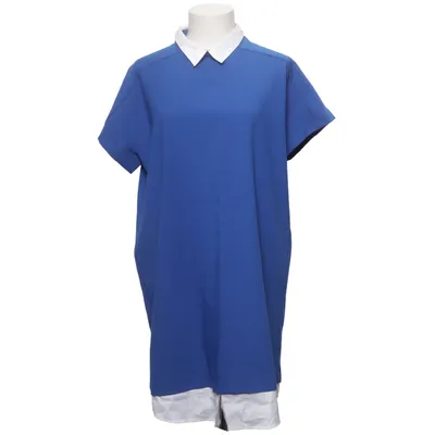 Jurk (Blauw, Wit) van Zara Basic Collection Elastaan, Polyester