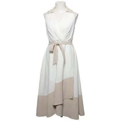 Wrap dress (White, Beige) from DKNY Polyester