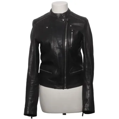 Veste en cuir (Noir) de Zara Basic Coton, Polyester