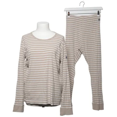 Pyjamasz (Beige, Hvid) fra Polarn O. Pyret Økologisk bomuld