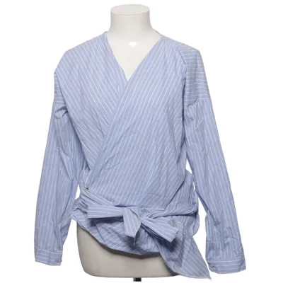 Wrap blouse (Blue, White) from King Kong Cotton