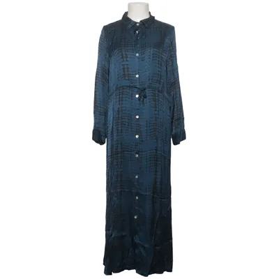 Shirt dress (Blue, Black) from Rough & Rose Silk, Viscose