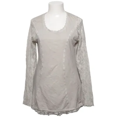 Långärmad t-shirt (Grå, Beige) från Tredy Fashion Bomull, Elastan, Polyester