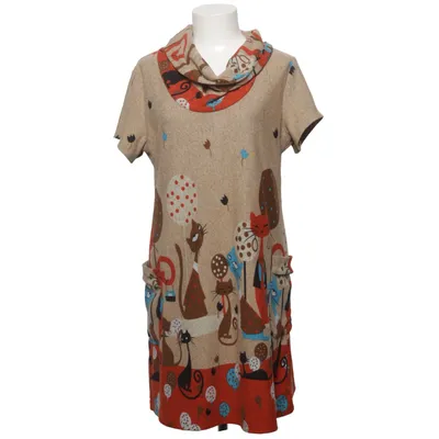 Dress (Beige, Multicolored) from Purplish London Cotton, Polyester