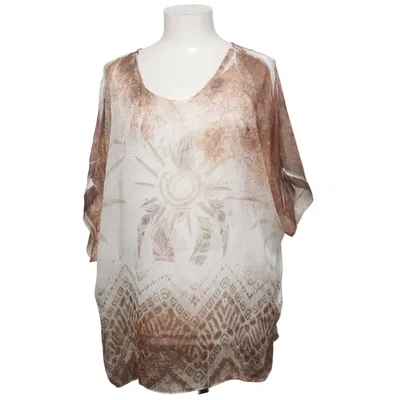 Top (Bruin, Wit) van AmazeMe Elastaan, Polyester, Viscose