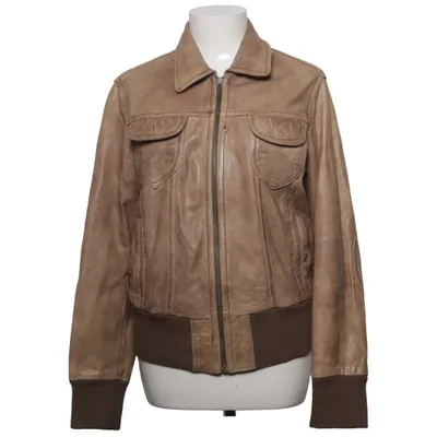 Läderjacka (Brun) Bomull, Skinn