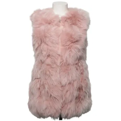 Pelsvest (Pink) fra Hollies Bomuld, Rævepels, Polyester, Polyurethan