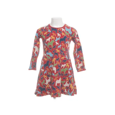 Klänning (Röd, Flerfärgad) från Villervalla Elastan, Ekologisk bomull