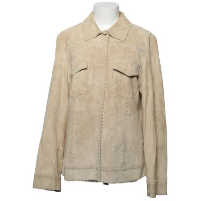Læderjakke (Beige) fra Belle de Belle Læder, Ruskind