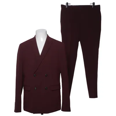 Jakkesæt (Rød) fra Lindbergh White Elastan, Polyester, Viscose