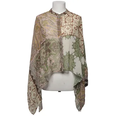 Poncho (Green, Brown, Multicolored) from Zara