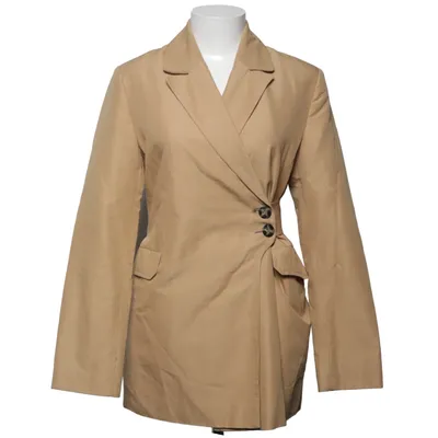 Blazer (Beige) from Ganni Linen, Organic cotton, Polyester