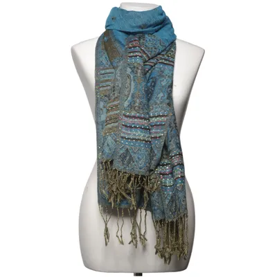 Shawl (Blue, Green) from Pashmina Silk
