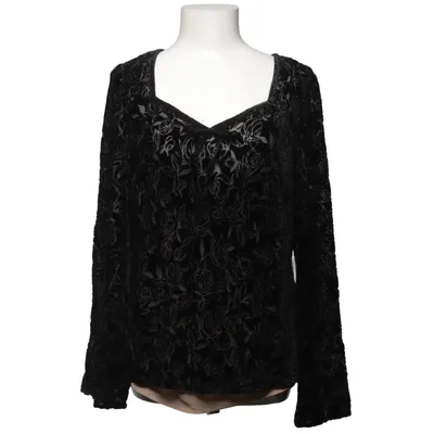 Blouse (Black, Beige) from Ann Taylor Loft Polyester, Silk, Viscose