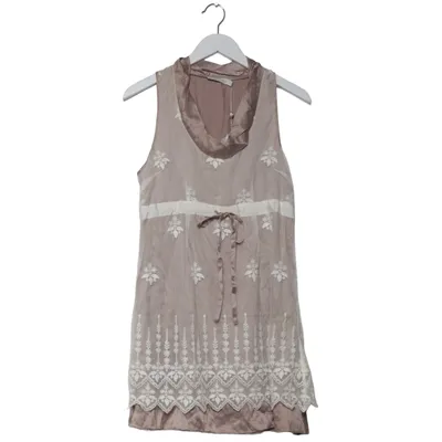 Jurk (Beige, Wit) van Feeling Fame Zijde
