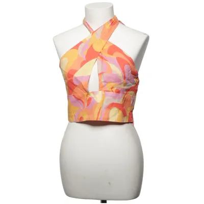 Halterneck top (Orange, Pink, Flerfarvet) fra Zara Bomuld