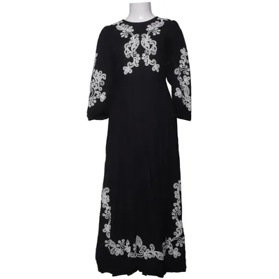 Robe longue (Noir, Blanc) de Mango Coton, Polyester, Viscose