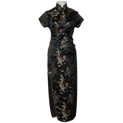 Cheongsam (Svart, Flerfärgad) från Jia Jia Silke, Viskos