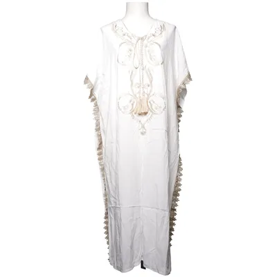 Kaftan (Weiß, Gold) von Love Look Baumwolle, Polyester